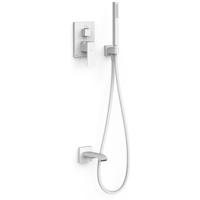 Regendouche set Tres Cuadro | Inbouw | Mengkraan | 2-weg | rechthoek | Wit mat