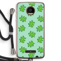 Groene blaadjes: Motorola Moto Z Force Transparant Hoesje met koord