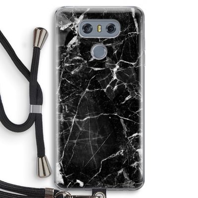 Zwart Marmer 2: LG G6 Transparant Hoesje met koord