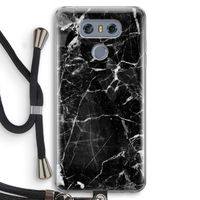 Zwart Marmer 2: LG G6 Transparant Hoesje met koord