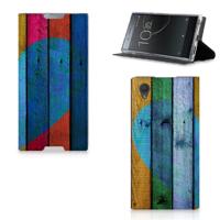 Sony Xperia L1 Book | Wallet Case | Wood Heart - Cadeau voor je Vriend