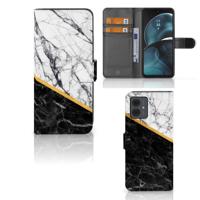 Motorola Moto G14 | Bookcase | Marmer Wit Zwart - Origineel Cadeau Man