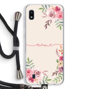 Rozen: Samsung Galaxy A10 Transparant Hoesje met koord