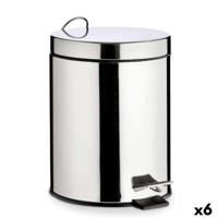 Pedaalemmer Berilo Zilverkleurig Roestvrij staal Plastic 3 L (6 Stuks)