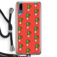 Mini cactus: Huawei P20 Transparant Hoesje met koord