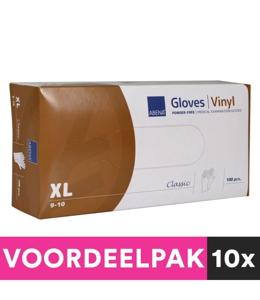 Voorkappers Poedervrije vinyl handschoenen maat extra large 100 stuks voordeelpakket
