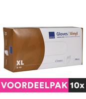 Voorkappers Poedervrije vinyl handschoenen maat extra large 100 stuks voordeelpakket