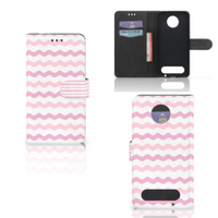 Motorola Moto Z2 Force Telefoon Hoesje Waves Roze - thumbnail