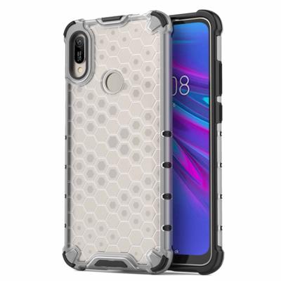Honingraat schokbestendig PC + TPU Case voor Huawei Y6 (2019) (transparant)