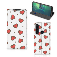 Motorola G8 Plus Hoesje met Magneet Hearts - thumbnail