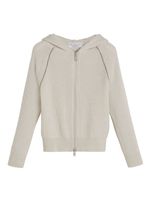 Brunello Cucinelli Kids cardigan en cachemire à design nervuré - Tons neutres