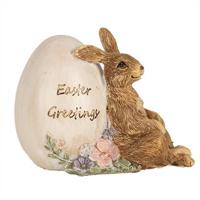 Clayre & Eef Beeld Konijn 12x7x9 cm Bruin Polyresin Easter Greetings - thumbnail