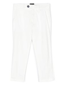 Fay Kids pantalon en coton mélangé à coupe droite - Blanc