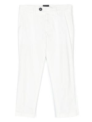 Fay Kids pantalon en coton mélangé à coupe droite - Blanc