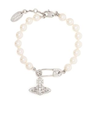 Vivienne Westwood bracelet Lucrece à perles - Tons neutres