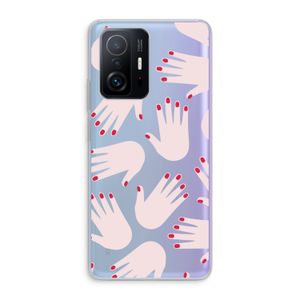 Hands pink: Xiaomi 11T Pro Transparant Hoesje
