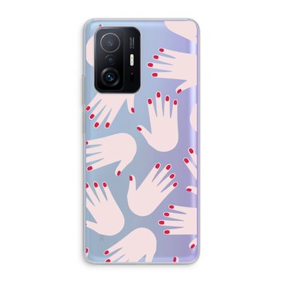 Hands pink: Xiaomi 11T Pro Transparant Hoesje