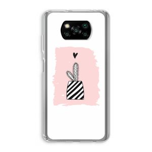 Zwart-wit cactus: Xiaomi Poco X3 NFC Transparant Hoesje