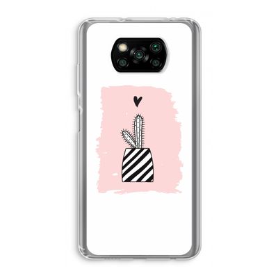 Zwart-wit cactus: Xiaomi Poco X3 NFC Transparant Hoesje