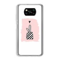 Zwart-wit cactus: Xiaomi Poco X3 NFC Transparant Hoesje