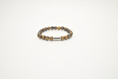 JOSH Heren Armband met Natuursteen Cognac | 09313-BRA