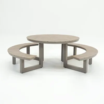 Vita Massa ronde picknicktafel taupe