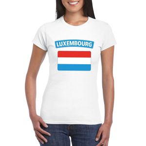 T-shirt met Luxemburgse vlag wit dames