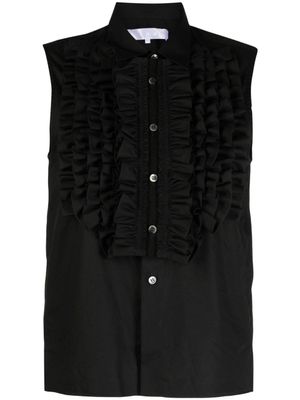 Comme des Garçons TAO chemise volantée à design sans manches - Noir