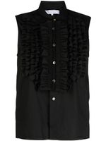 Comme des Garçons TAO chemise volantée à design sans manches - Noir