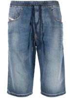 Diesel short en jean à taille élastiquée - Bleu