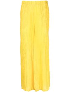 Alysi pantalon palazzo en soie - Jaune