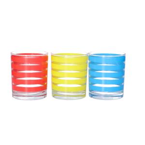 Drinkglazen Colorama - 3x - rood/geel/blauw - glas - 280 ml - gekleurd mix