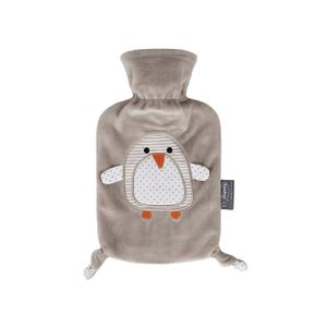 Kruik met pluche hoes pinguin opdruk 0,8 liter