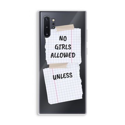 No Girls Allowed Unless: Samsung Galaxy Note 10 Plus Transparant Hoesje