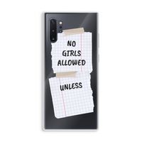No Girls Allowed Unless: Samsung Galaxy Note 10 Plus Transparant Hoesje