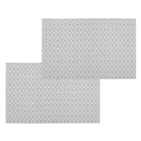 Secret de Gourmet tafel placemat - Set van 6x stuks - grafische print - wit - texaline - 45 x 30 cm