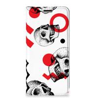 Mobiel BookCase Samsung Galaxy S9 Skull Red
