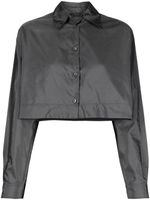 Prada Pre-Owned 2000s cropped chiffon silk shirt - Gris - thumbnail