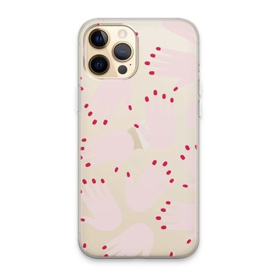 Hands pink: iPhone 13 Pro Max Transparant Hoesje