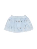 Stella McCartney Kids jupe en tulle à broderies cœur - Bleu - thumbnail