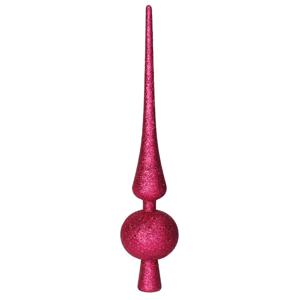 Kerstboom piek - fuchsia roze - 29,5 cm - kunststof - glitter -kerstpiek