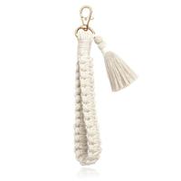 Deja Jewels Macramé Gevlochten Sleutelhanger - Wit