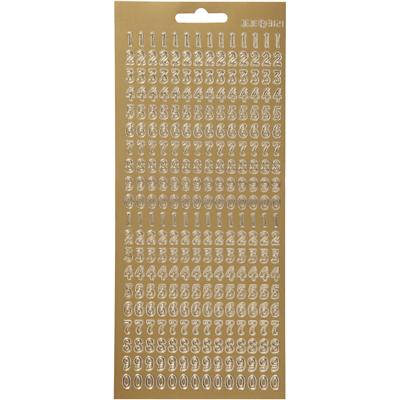 Creativ Company Stickers, cijfers, vel 10x23 cm, goud, 1 vel