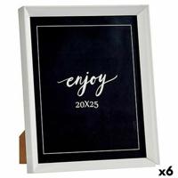 Fotolijsten Wit Plastic Glas (22,2 x 3,5 x 27,3 cm) (6 Stuks)