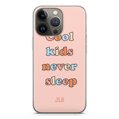Cool Kids Never Sleep: iPhone 13 Pro Transparant Hoesje