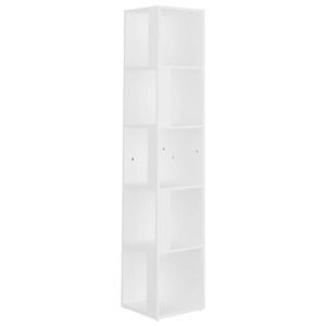 The Living Store Hoekkast - Wit - 33 x 33 x 164.5 cm - Stevig en compact