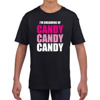 Dreaming of candy fun t-shirt zwart voor kinderen