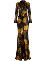 ETRO robe en satin à imprimé Dahlia - Noir