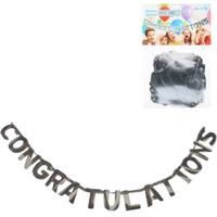 Slinger Congratulations zilverkleurig 2 m | 24 stuks