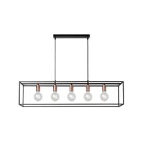 Lucide ARTHUR Hanglamp 5xE27 - Zwart - thumbnail